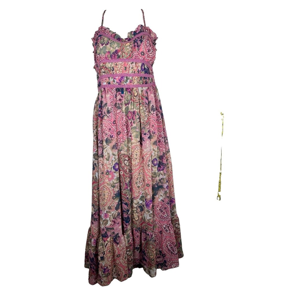 Dress Forum los angeles maxi dress backless ruffled ruched moody floral Sz S